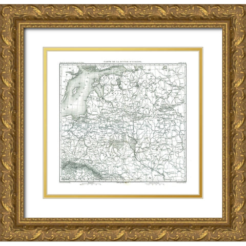 Russia - Thiers 1866 Gold Ornate Wood Framed Art Print with Double Matting by Thiers