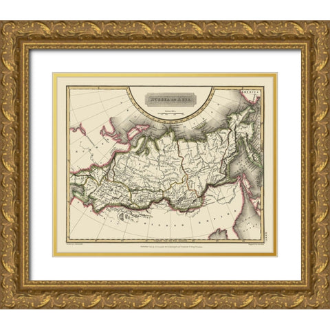 Asia Russia - Constable 1817 Gold Ornate Wood Framed Art Print with Double Matting by Constable