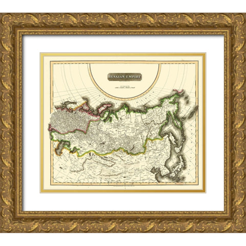 Russian Empire Asia Russia - Thomson 1814 Gold Ornate Wood Framed Art Print with Double Matting by Thomson