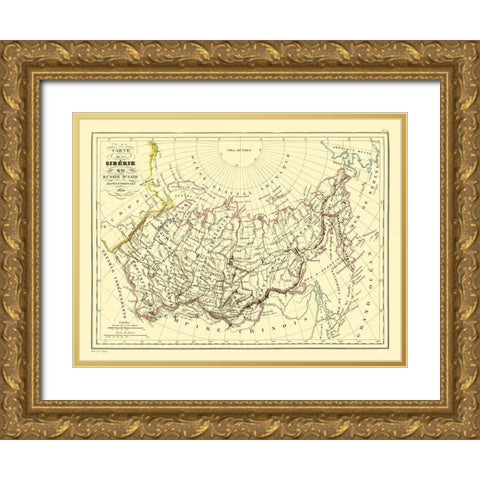 Siberia Russia Asia - Thierry 1834 Gold Ornate Wood Framed Art Print with Double Matting by Thierry