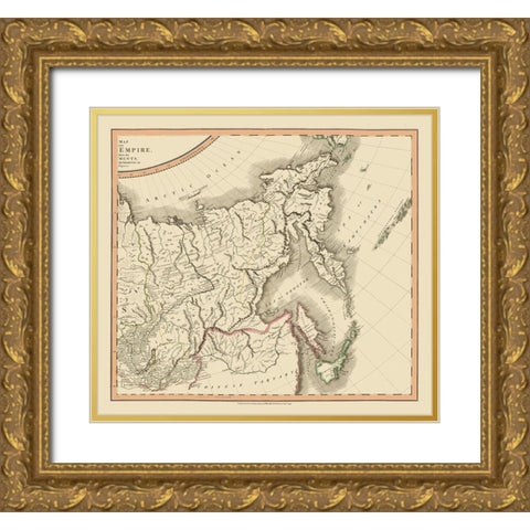 Russian Empire in Asia Russia - Cary 1799 Gold Ornate Wood Framed Art Print with Double Matting by Cary