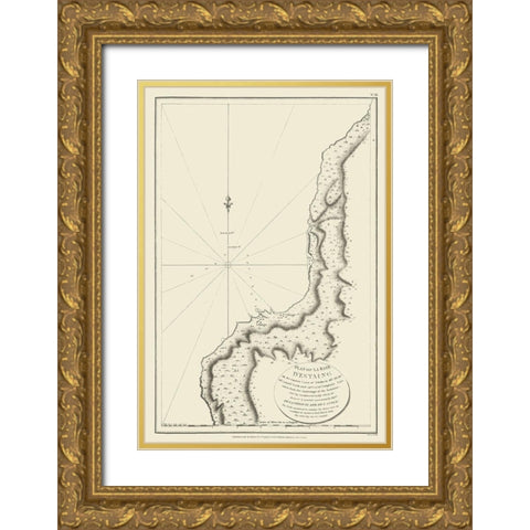 Asia Bay of DEstaing Russia - Robinson 1798 Gold Ornate Wood Framed Art Print with Double Matting by Robinson