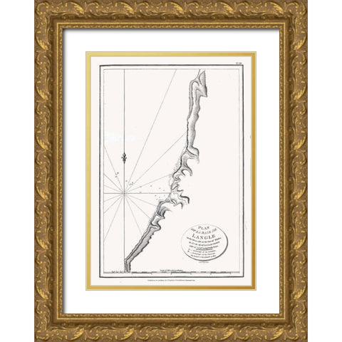 Asia Bay of Langle Russia - Robinson 1798 Gold Ornate Wood Framed Art Print with Double Matting by Robinson