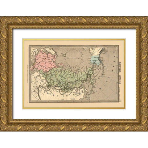 Russian Empire Asia Russia Gold Ornate Wood Framed Art Print with Double Matting by Unknown