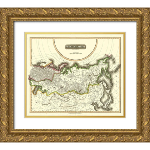 Russian Asia Empire Russia - Thomson 1814 Gold Ornate Wood Framed Art Print with Double Matting by Thomson