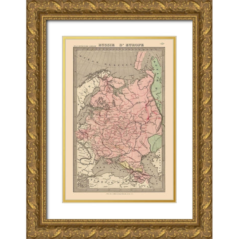 Europe Russia Gold Ornate Wood Framed Art Print with Double Matting by Unknown