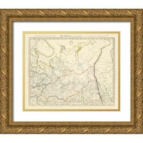 Europe Russia - Chapman 1835 Gold Ornate Wood Framed Art Print with Double Matting by Chapman