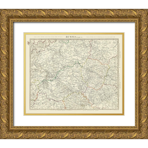 Europe Western Russia - Baldwin 1834 Gold Ornate Wood Framed Art Print with Double Matting by Baldwin