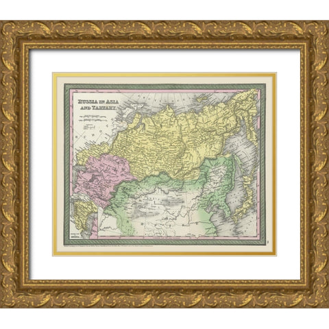 Asia Tartary Russia Mongolia - Thomas 1850 Gold Ornate Wood Framed Art Print with Double Matting by Thomas