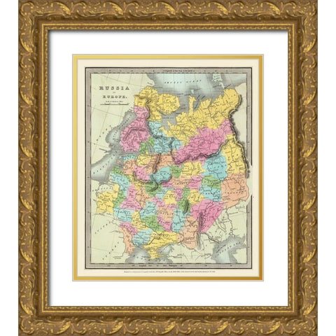 Europe Russia - Illman 1834 Gold Ornate Wood Framed Art Print with Double Matting by Illman
