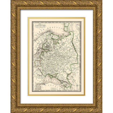 European Russia - Monin Gold Ornate Wood Framed Art Print with Double Matting by Monin