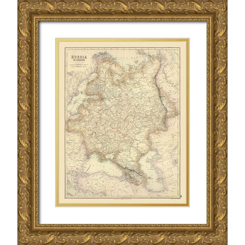 Europe Russia - Swanston Gold Ornate Wood Framed Art Print with Double Matting by Swanston
