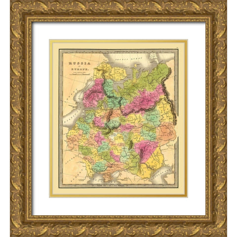 Europe Russia Gold Ornate Wood Framed Art Print with Double Matting by Unknown