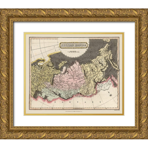 Russian Empire Russia - Oddy 1811 Gold Ornate Wood Framed Art Print with Double Matting by Oddy