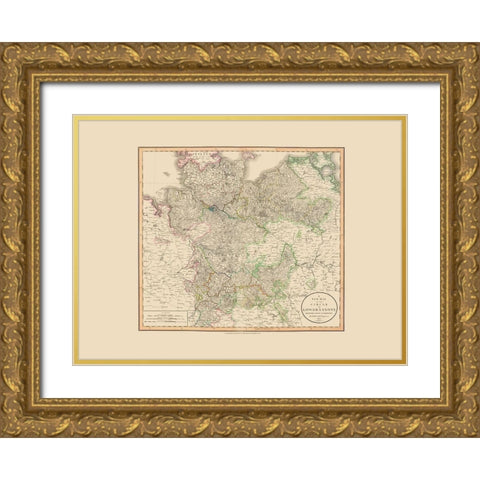 Lower Saxony Germany - Cary 1801 Gold Ornate Wood Framed Art Print with Double Matting by Cary
