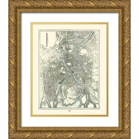 Saint Petersburg Russia - Rathbun 1893 Gold Ornate Wood Framed Art Print with Double Matting by Rathbun