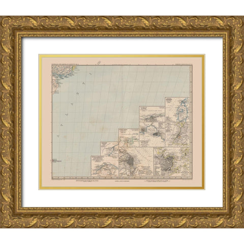 Rio de la Plata Argentina Uruguay South America Gold Ornate Wood Framed Art Print with Double Matting by Stieler