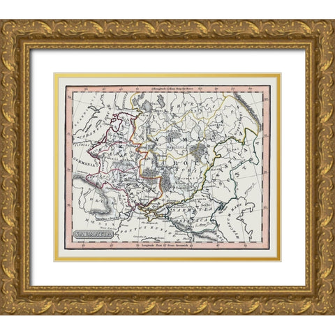 Middle East Sarmatia - Fenner 1830 Gold Ornate Wood Framed Art Print with Double Matting by Fenner