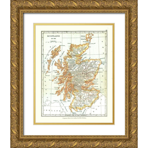 Scotland in 1641 - Gardiner 1902 Gold Ornate Wood Framed Art Print with Double Matting by Gardiner