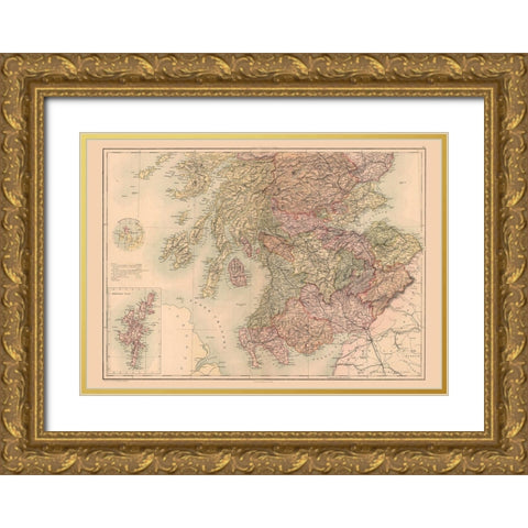 North Scotland - Black 1867 Gold Ornate Wood Framed Art Print with Double Matting by Black