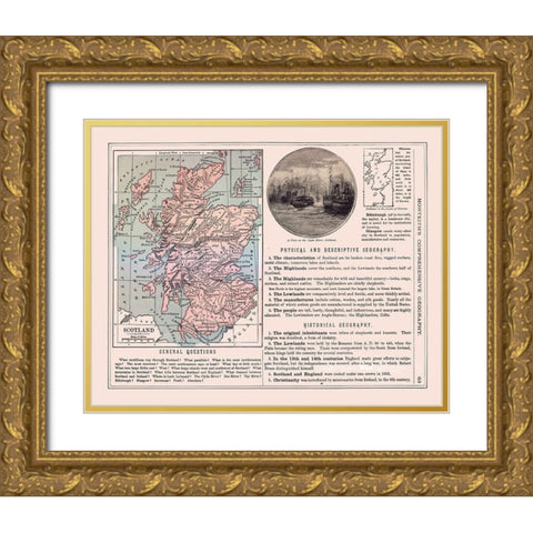 Scotland - Monteith 1882 Gold Ornate Wood Framed Art Print with Double Matting by Monteith