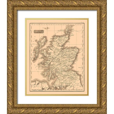 Scotland - Kirkwood 1817 Gold Ornate Wood Framed Art Print with Double Matting by Kirkwood