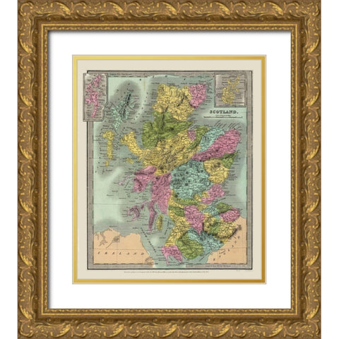 Scotland - Illman 1834 Gold Ornate Wood Framed Art Print with Double Matting by Illman
