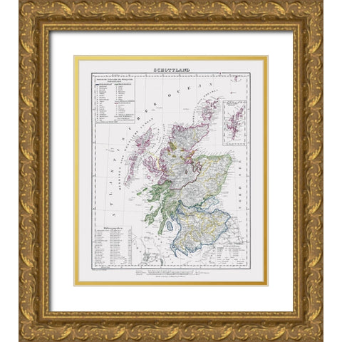 Scotland - Flemming 1847 Gold Ornate Wood Framed Art Print with Double Matting by Flemming