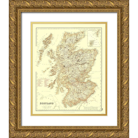 Scotland - Railways - Swanston Gold Ornate Wood Framed Art Print with Double Matting by Swanston