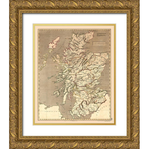 Scotland - Kirkwood 1817 Gold Ornate Wood Framed Art Print with Double Matting by Kirkwood