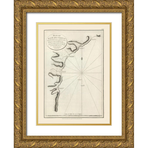 Baie Ternay Seychelles Africa - Robinson 1798 Gold Ornate Wood Framed Art Print with Double Matting by Robinson