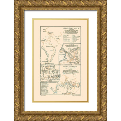San Canzian dIsonzo Italy Slovenia Europe Gold Ornate Wood Framed Art Print with Double Matting by Baedeker