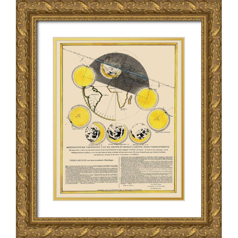 Solar Eclipse July 25 - Panser 1748 Gold Ornate Wood Framed Art Print with Double Matting by Panser