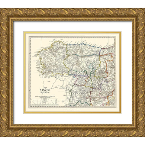 Spain 1 - Baldwin 1831 Gold Ornate Wood Framed Art Print with Double Matting by Baldwin