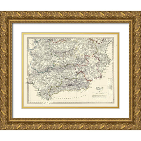 Spain 3 - Baldwin 1831 Gold Ornate Wood Framed Art Print with Double Matting by Baldwin