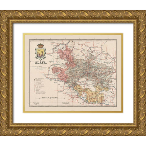 Alava Spain Europe - Martin 1900 Gold Ornate Wood Framed Art Print with Double Matting by Martin