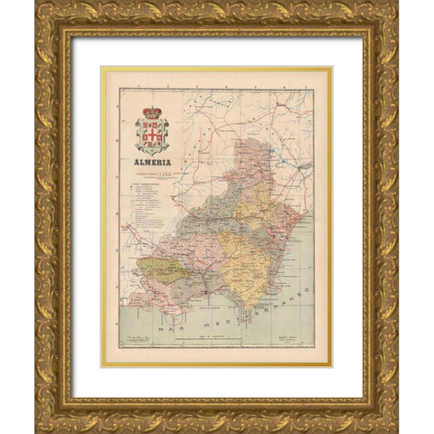 Almeria Spain Europe - Martin 1911 Gold Ornate Wood Framed Art Print with Double Matting by Martin