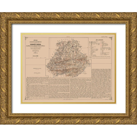 Avila Province Spain - Valverde 1880 Gold Ornate Wood Framed Art Print with Double Matting by Valverde