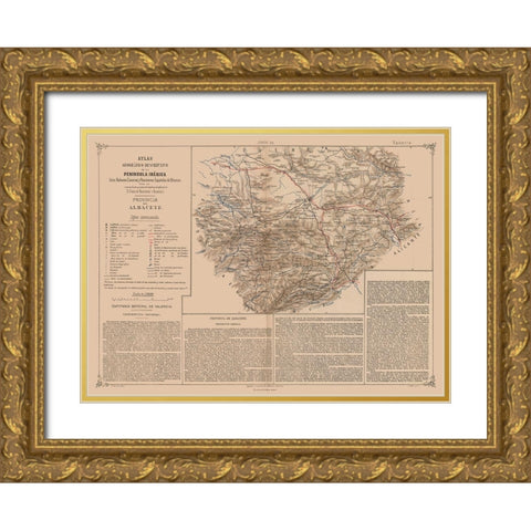 Albacete Province Spain - Valverde 1880 Gold Ornate Wood Framed Art Print with Double Matting by Valverde