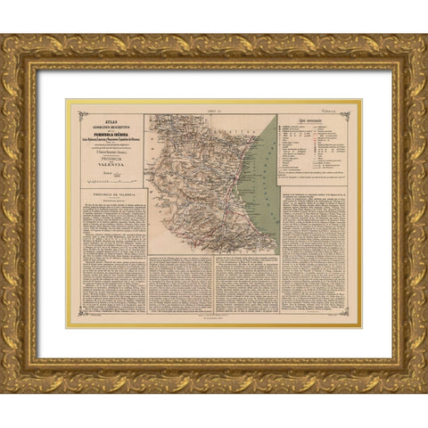 Valencia Province Spain - Valverde 1880 Gold Ornate Wood Framed Art Print with Double Matting by Valverde