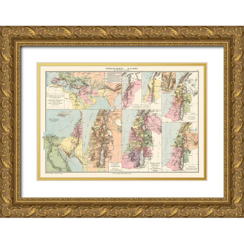 Sacred Sites Middle East - Drioux 1882 Gold Ornate Wood Framed Art Print with Double Matting by Drioux