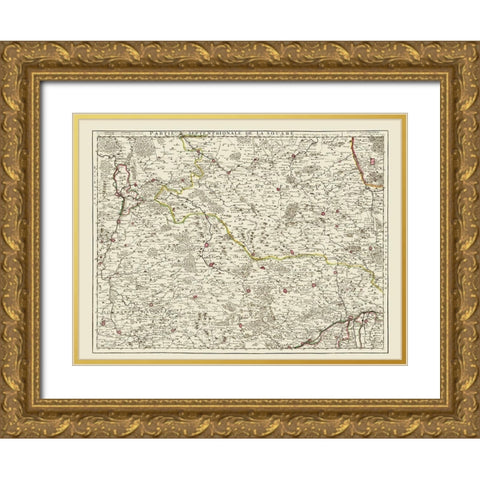 Swabia Germany - Covens 1742 Gold Ornate Wood Framed Art Print with Double Matting by Covens