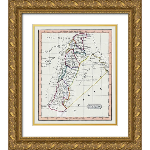 Middle East Syria - Fenner 1830 Gold Ornate Wood Framed Art Print with Double Matting by Fenner