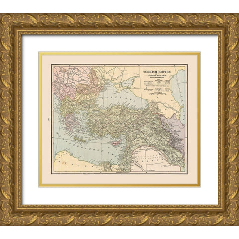 Turkish Empire - Cram 1888 Gold Ornate Wood Framed Art Print with Double Matting by Cram