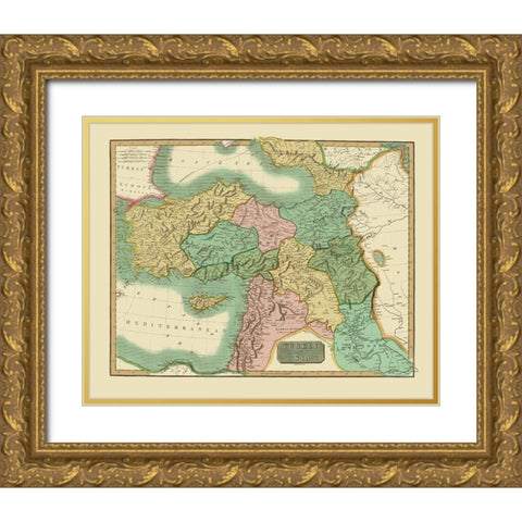 Asia Turkey - Cumming 1817 Gold Ornate Wood Framed Art Print with Double Matting by Cumming