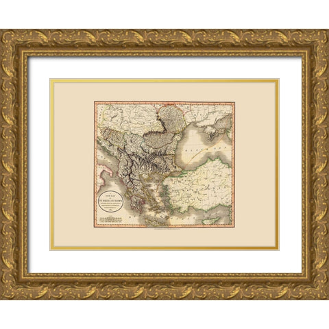 Europe Turkey - Cary 1801 Gold Ornate Wood Framed Art Print with Double Matting by Cary
