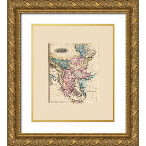 Europe Turkey - Lucas 1823 Gold Ornate Wood Framed Art Print with Double Matting by Lucas