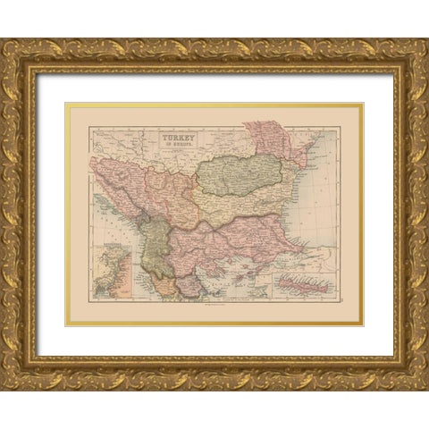 Europe Turkey - Black 1867 Gold Ornate Wood Framed Art Print with Double Matting by Black