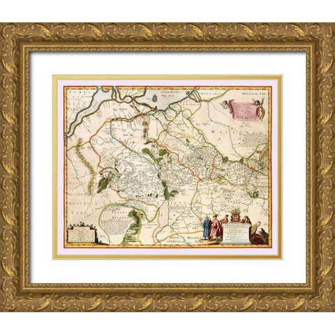 Ukraine - Beauplan Gold Ornate Wood Framed Art Print with Double Matting by Beauplan