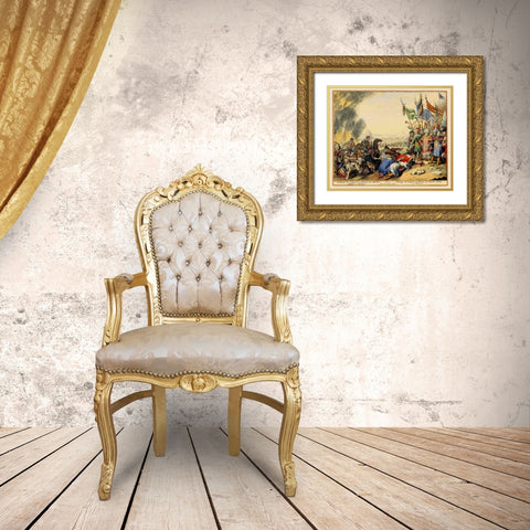 Vienna Austria Siege 2 - DeHooghe 1683 Gold Ornate Wood Framed Art Print with Double Matting by De Hooghe